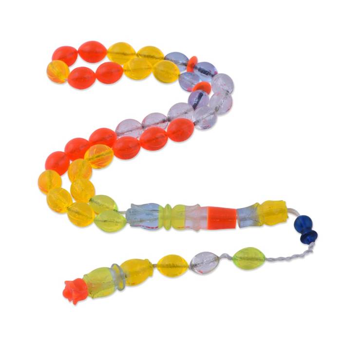 Barley Cut Colored Aircraft Glass Rosary Tbu19