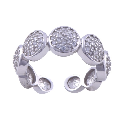 nusnus - Women 925 Sterling Silver Ring (ZRK 2160) Round Model with Stone 4.1 gr