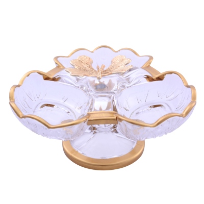 nusnus - Glass Footed 3 Sections Butterfly Service 21 cm