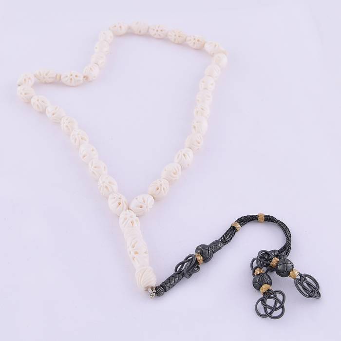 Camel Bone Rosary 1000 Sterling Silver Tasseled SB07