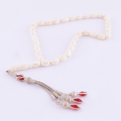 Camel Bone Rosary 1000 Sterling Silver Tasseled SB07 - Thumbnail