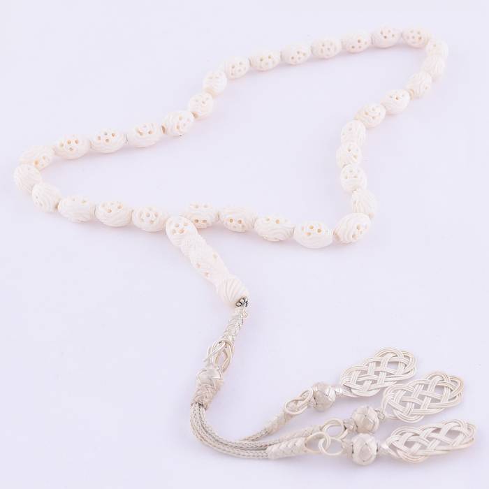 Camel Bone Rosary 1000 Sterling Silver Tasseled SB07