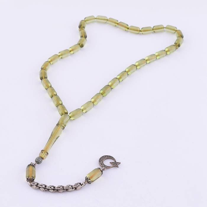 Capsule Cut Squeezing Amber Rosary TBU01