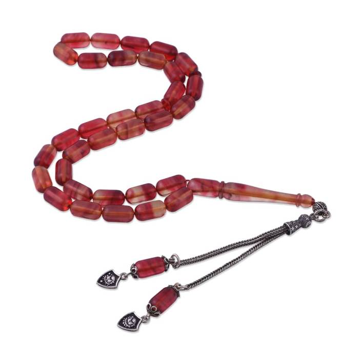 Capsule Cut Squeezing Amber Rosary TBU01