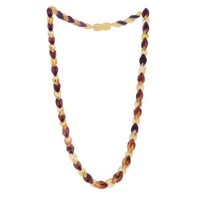 nusnus - Drop Amber Necklace Coloured 8.6 g (Red-Lemon)