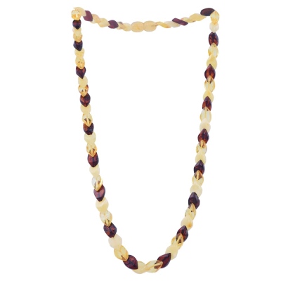 nusnus - Drop Amber Necklace Coloured 8.9 gr (Red-Cream-Lemon)