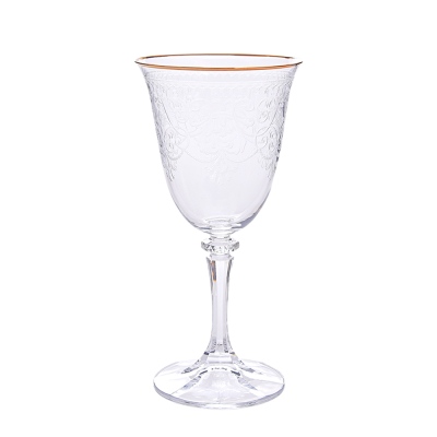 Decorium - Decorium Red Wine Glass 6 Prc Morano Gold M01115