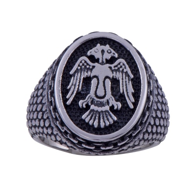 nusnus - Men's Steel Ring CR 5001 Double Headed Eagle Model No:1