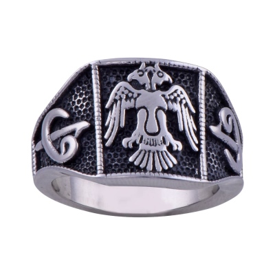 nusnus - Men's Steel Ring CR 5001 Double Headed Eagle Model