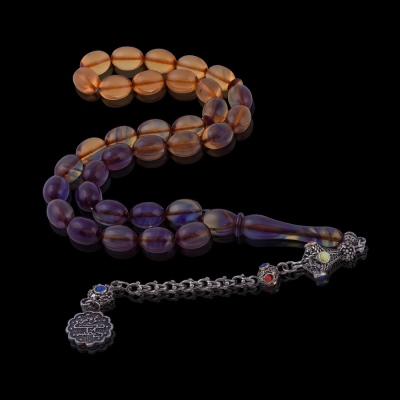 Faris Barley Cut Squeezed Amber Rosary Tbu04 - Thumbnail