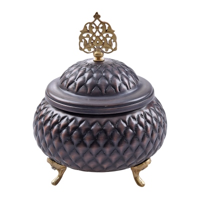 nusnus - Nusnus Copper Staple Footed Sugar Bowl Black No:1