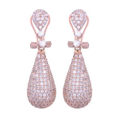 nusnus - Rose Gold Stone Dangle Earrings