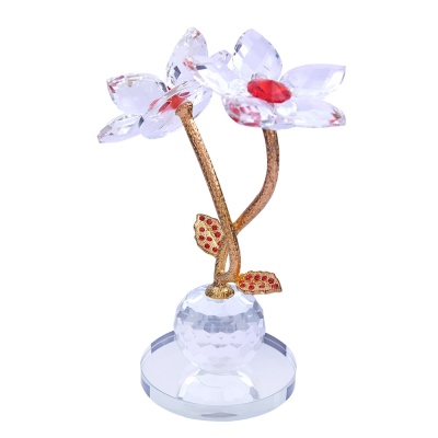 SETABIANCA - Seta Shine Brass Branch 2 Flowers 15*11 Cm